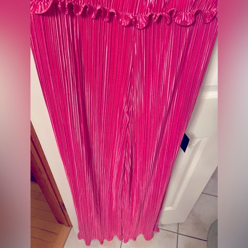 Lulus Pink Pleated Maxi Romper Dress (XL, NWT) - Picture 5 of 13
